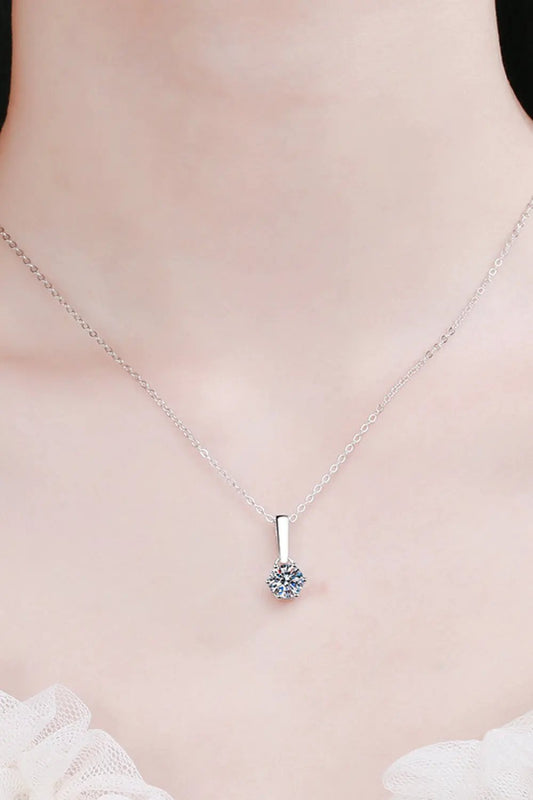 1 Carat Moissanite 925 Sterling Silver Chain-Link Necklace by Partner Label