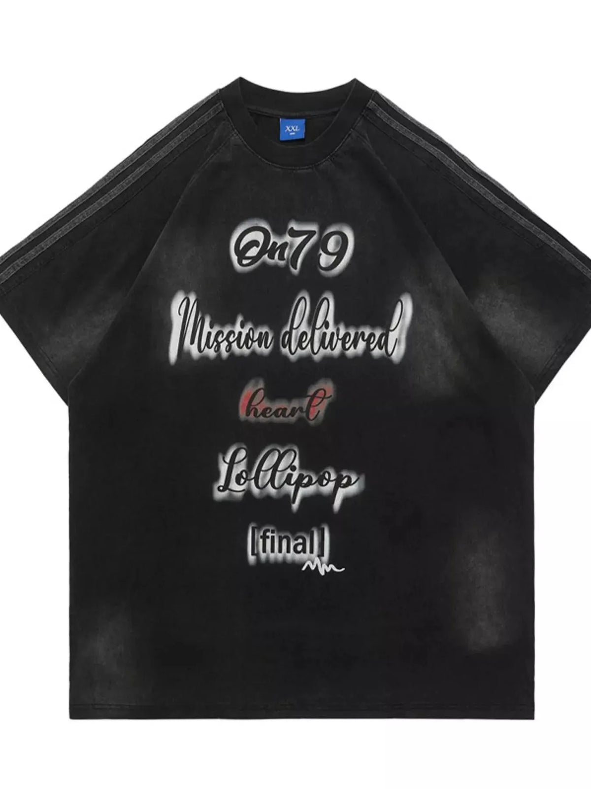 Men's Letter Round Neck Oversized T-Shirt by Partner Label