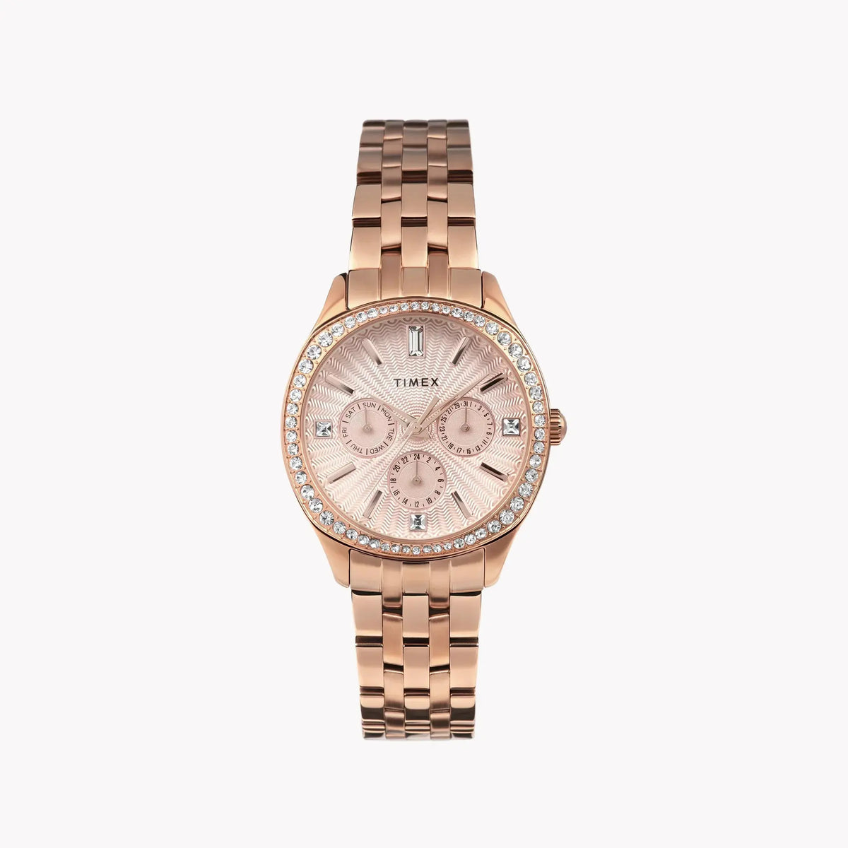 Timex Women's Rose Gold-Tone Watch, Black Dial | Tw2w17800 by TIMEX