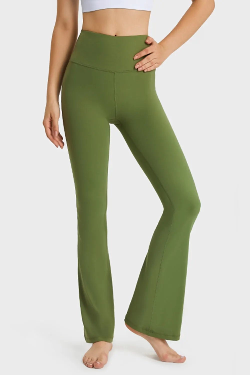 Millennia Elastic Waist Flare Yoga Pants by Millennia