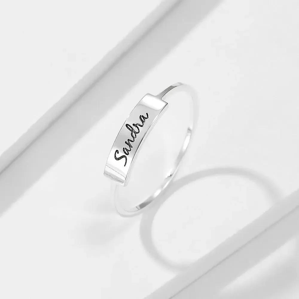 Full Silver Name-1 Ring - silver ring by Maiden-Art