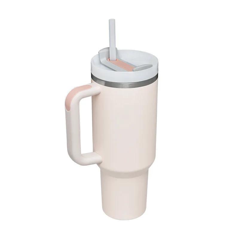 40 Oz Tumbler With Handle Straw Insulated, Stainless Steel Spill Proof Vacuum Coffee Cup Tumbler With Lid Tapered Mug Gifts For Valentine Lover Suitable For Car Gym Office Travel by Maiden-Art