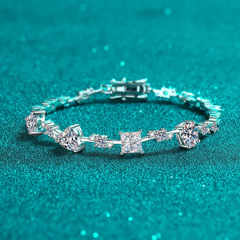 6.2 Carat Moissanite 925 Sterling Silver Bracelet by Partner Label