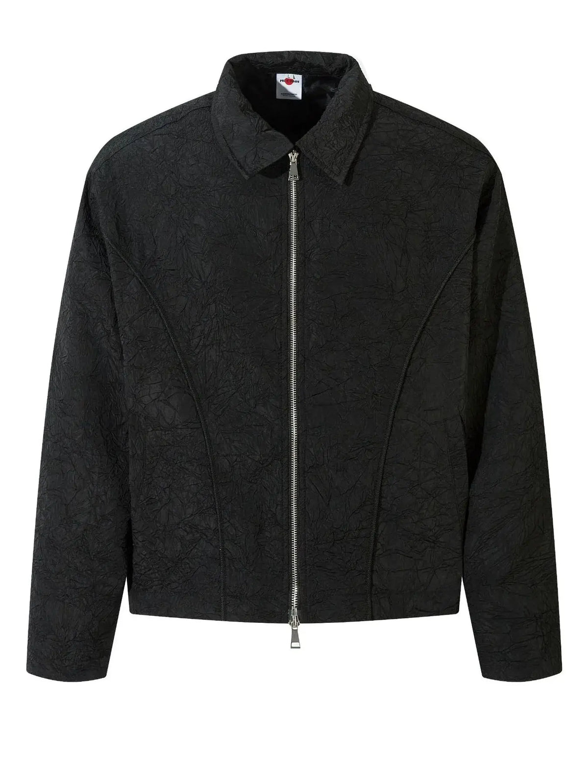 Textured Bomber Collared Neck Zip Up Jacket by Partner Label