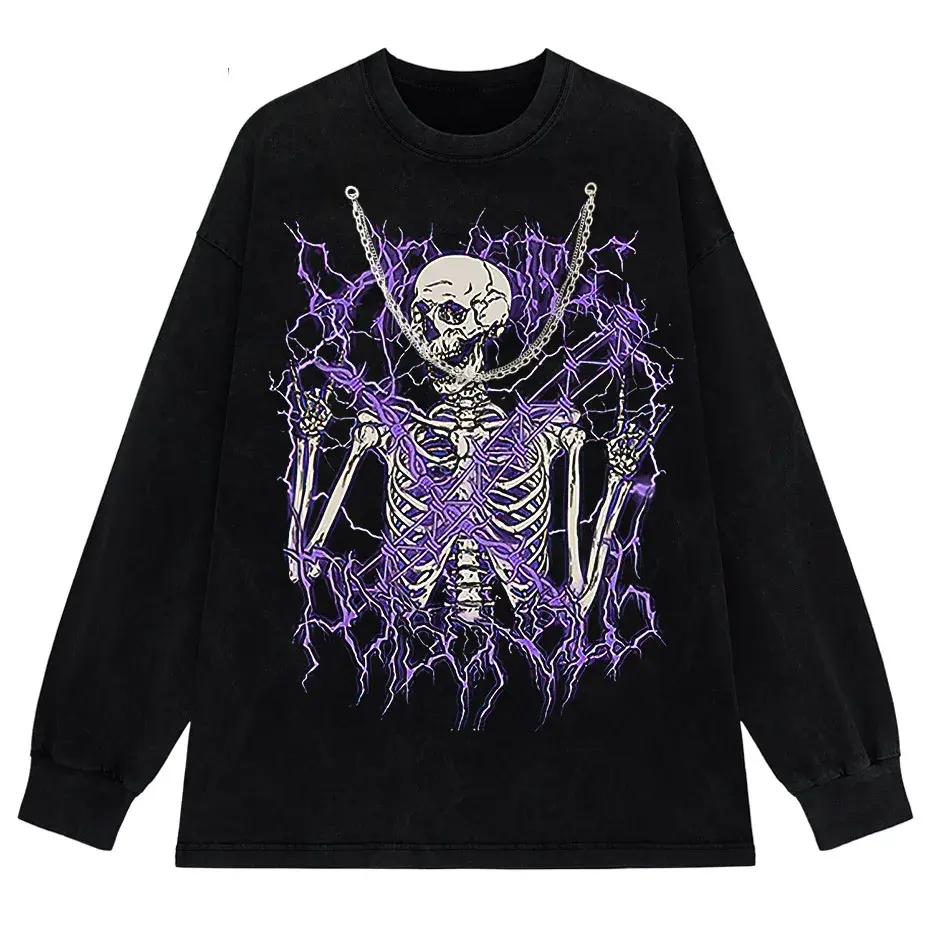 Angel Skull Graphic T-Shirt Plus Size Goth Streetwear Cotton Short Sleeve Unisex by Vimost Shop