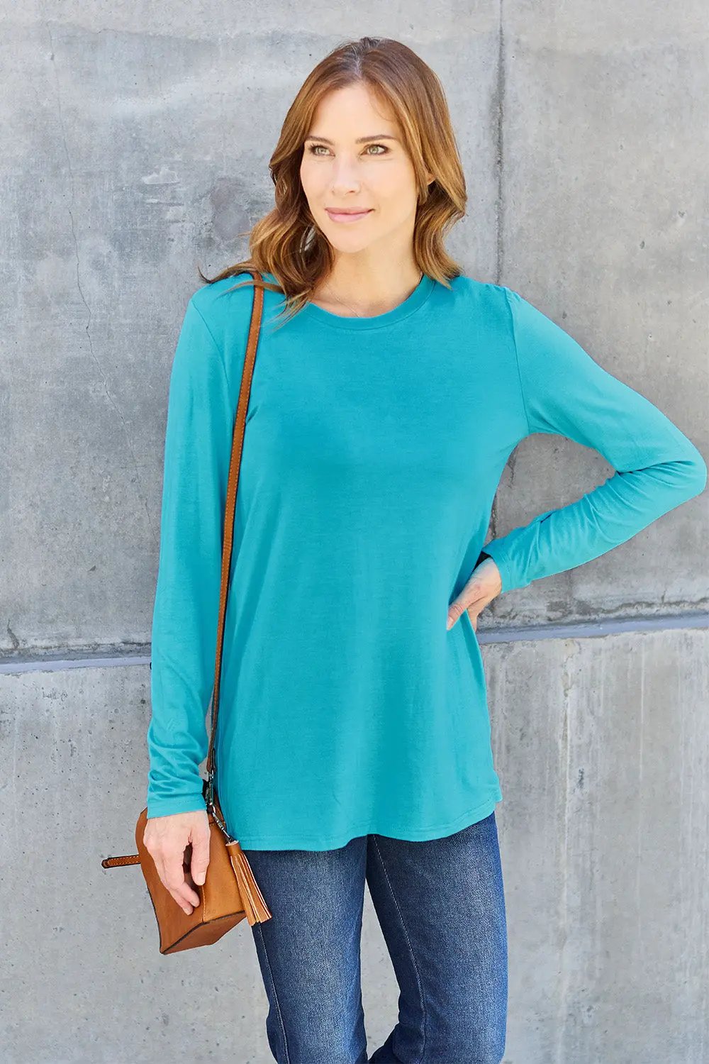 Basic Bae Full Size Round Neck Long Sleeve Top | Partner Labels Selection by Partner Label