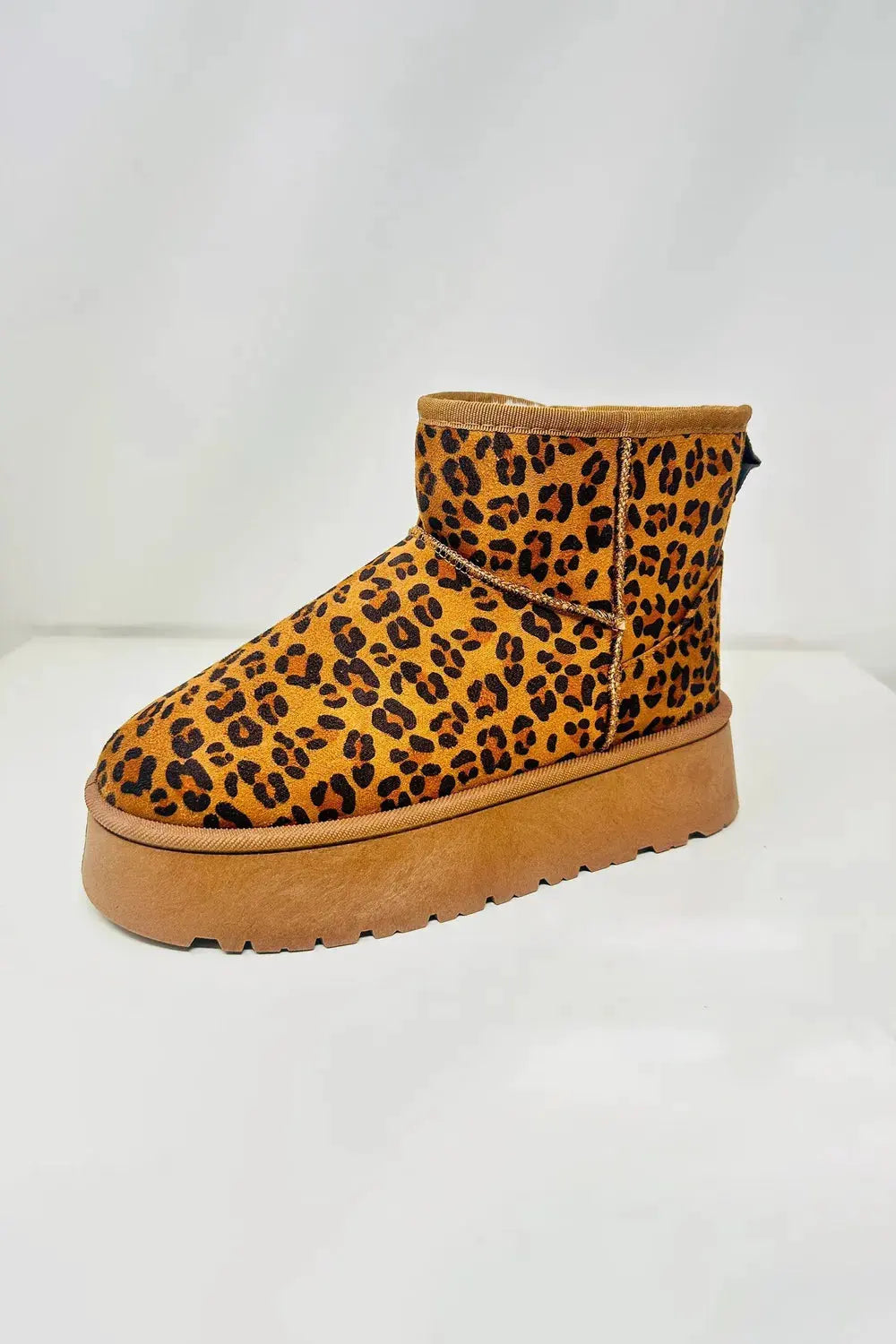 WILD DIVA Thermal Furry Leopard Platform Booties by WILD DIVA