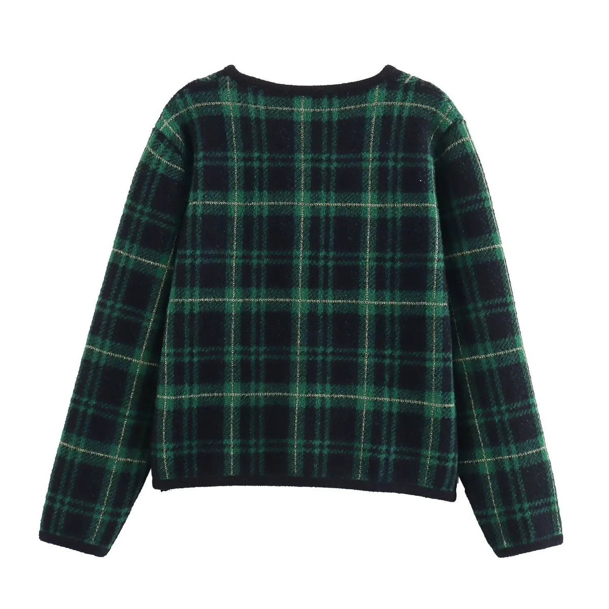 Women's Green Plaid Double-Breasted Knit Jacket BYMANYC ® New York CONTEMPORARY VIBRANT MODERN FASHION - New Collection by BYMANYC ® New York