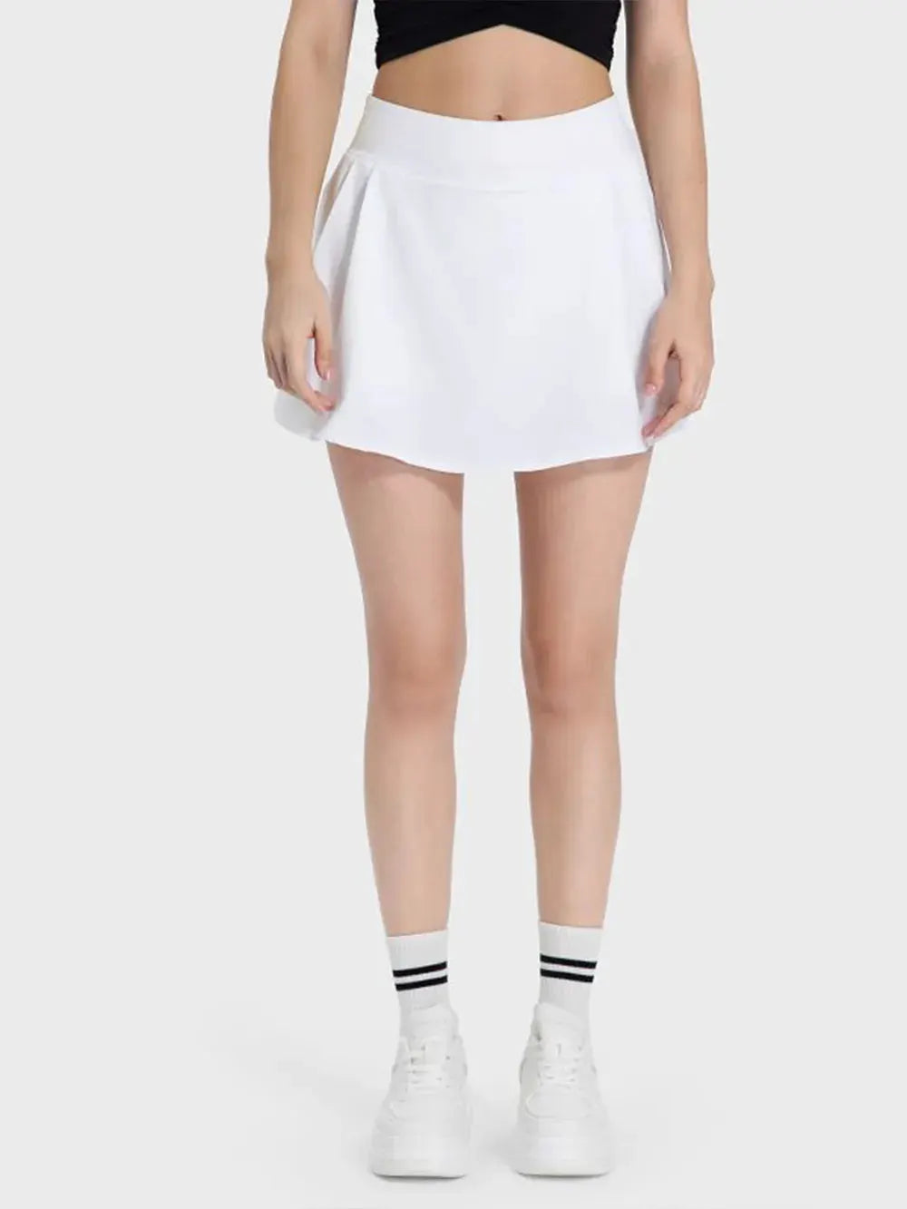 Millennia Pleated Detail Mid-Rise Waist Active Skirt by Millennia