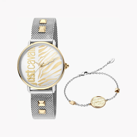 Just Cavalli Women's Silver Watch, Champagne Dial | Jc1l077m0095 by JUST CAVALLI