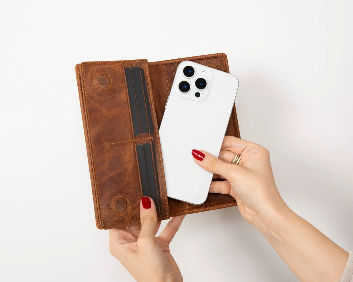Sedona Leather Unisex Wallet – Genuine Leather Wallet with Phone Pocket & Card Organizer by TORONATA