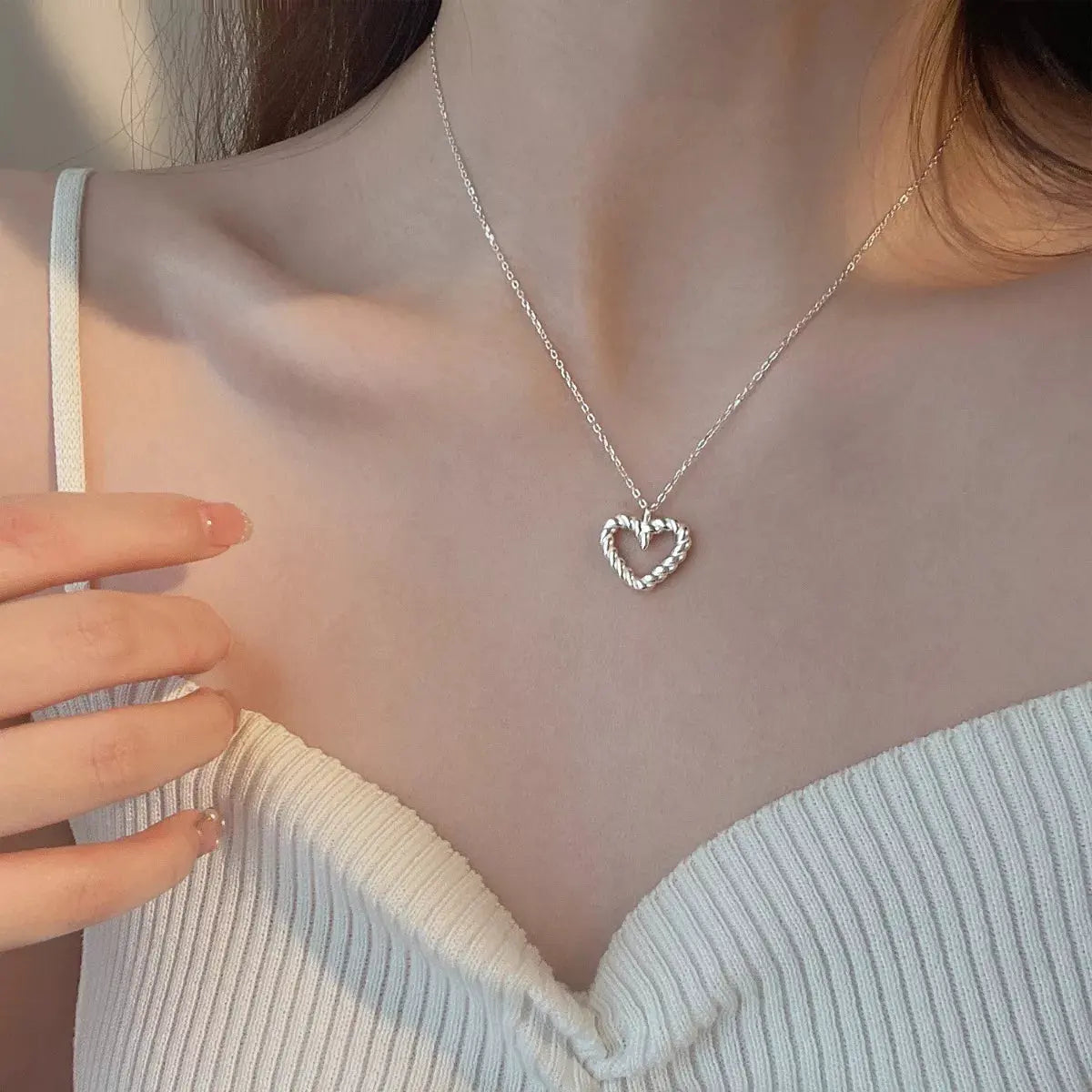 925 Sterling Silver Heart Necklace by Partner Labels