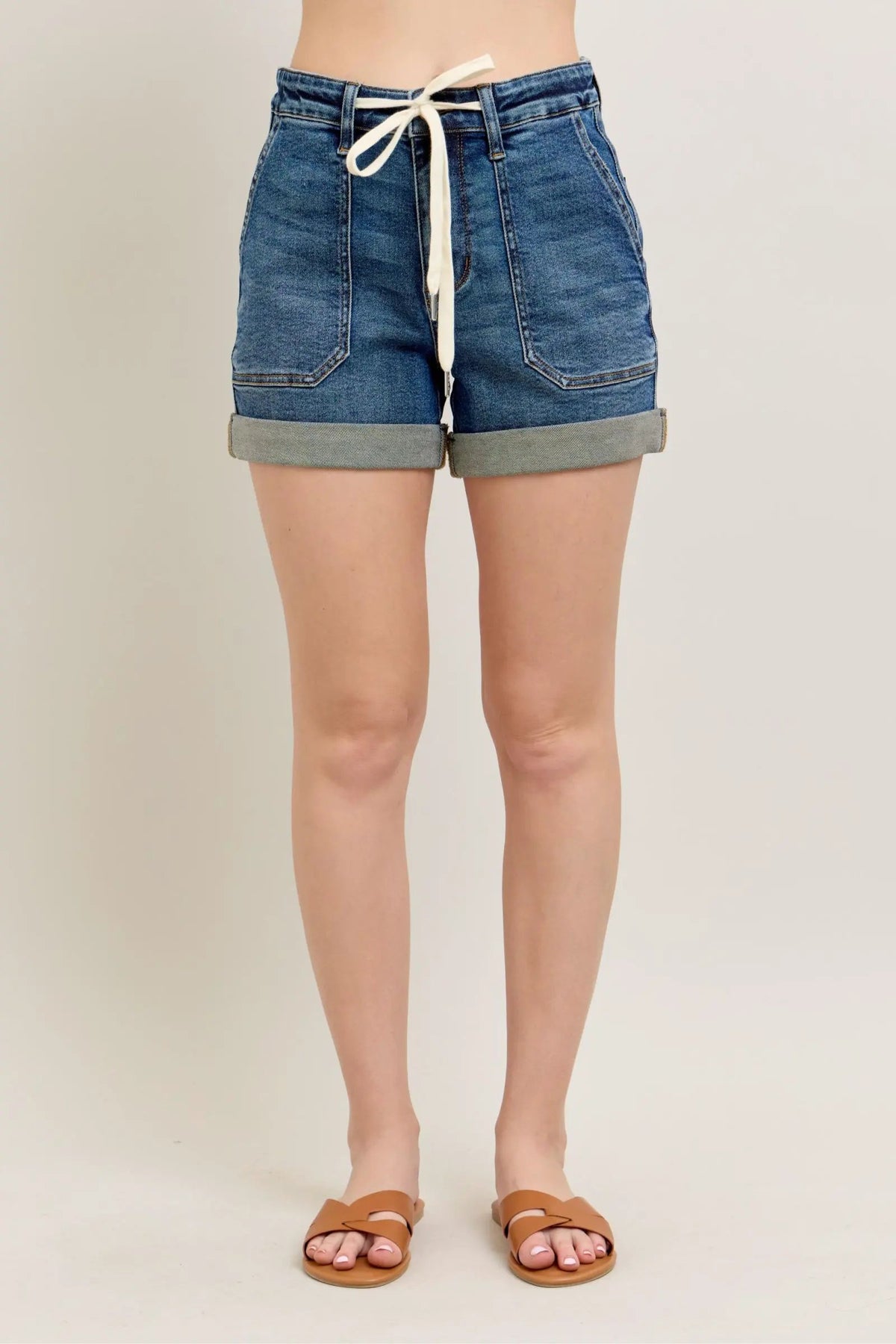 Judy Blue Full Size High Rise Cuff Denim Shorts Plus Size by Judy Blue
