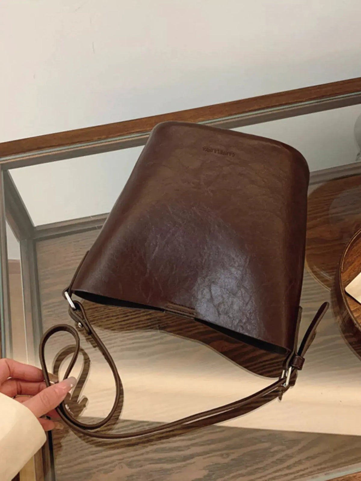 Vintage Style Bucket Crossbody Bag by Partner Label