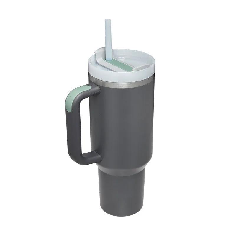 40 Oz Tumbler With Handle Straw Insulated, Stainless Steel Spill Proof Vacuum Coffee Cup Tumbler With Lid Tapered Mug Gifts For Valentine Lover Suitable For Car Gym Office Travel by Maiden-Art