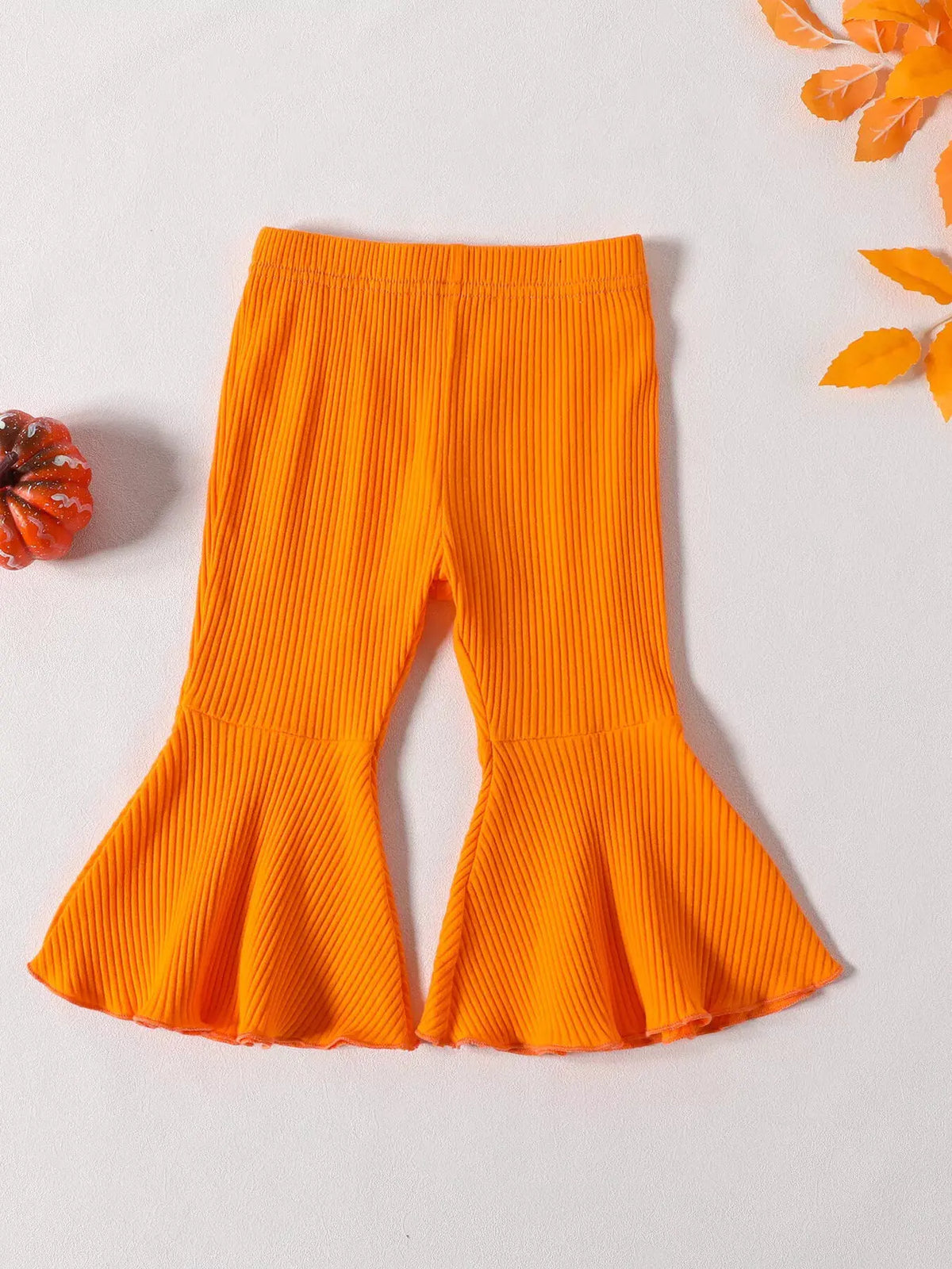 Children's Howdy Pumpkin Graphic Long Sleeve Sweatshirt and Ribbed Bell Pants Set by Trendsi