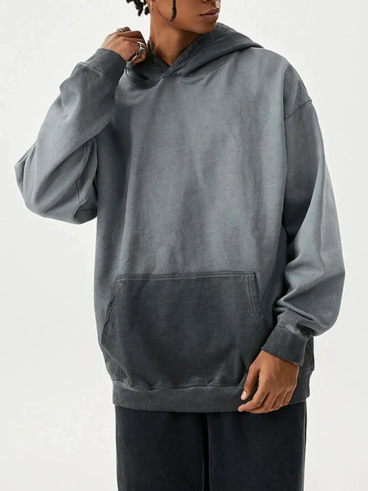 Men's Drop Shoulder Long Sleeve Hoodie by Trendsi