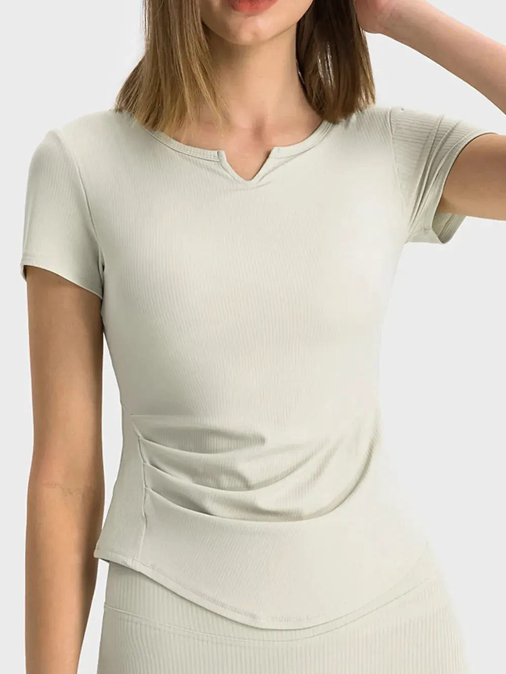 Millennia Notched Short Sleeve Active T-Shirt by Millennia