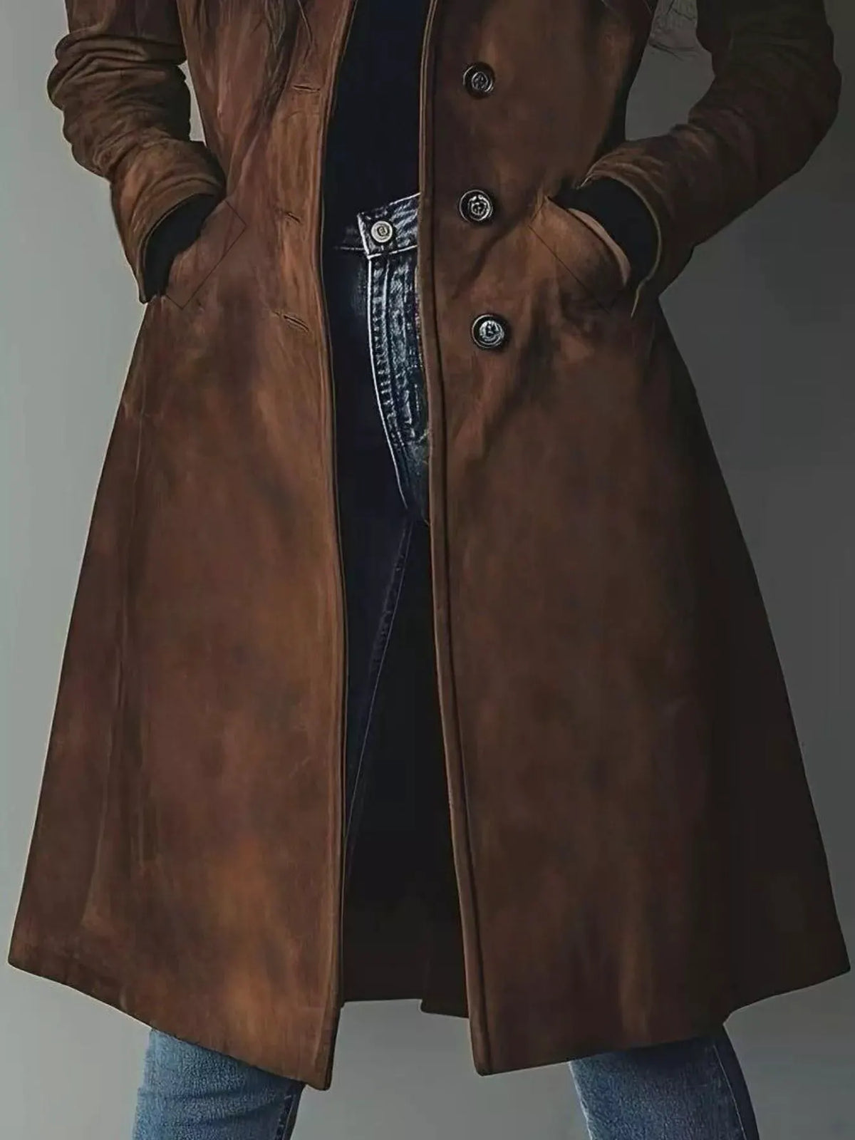 Button Up Long Sleeve Trench Coat | Partner Labels Selection by Partner Label