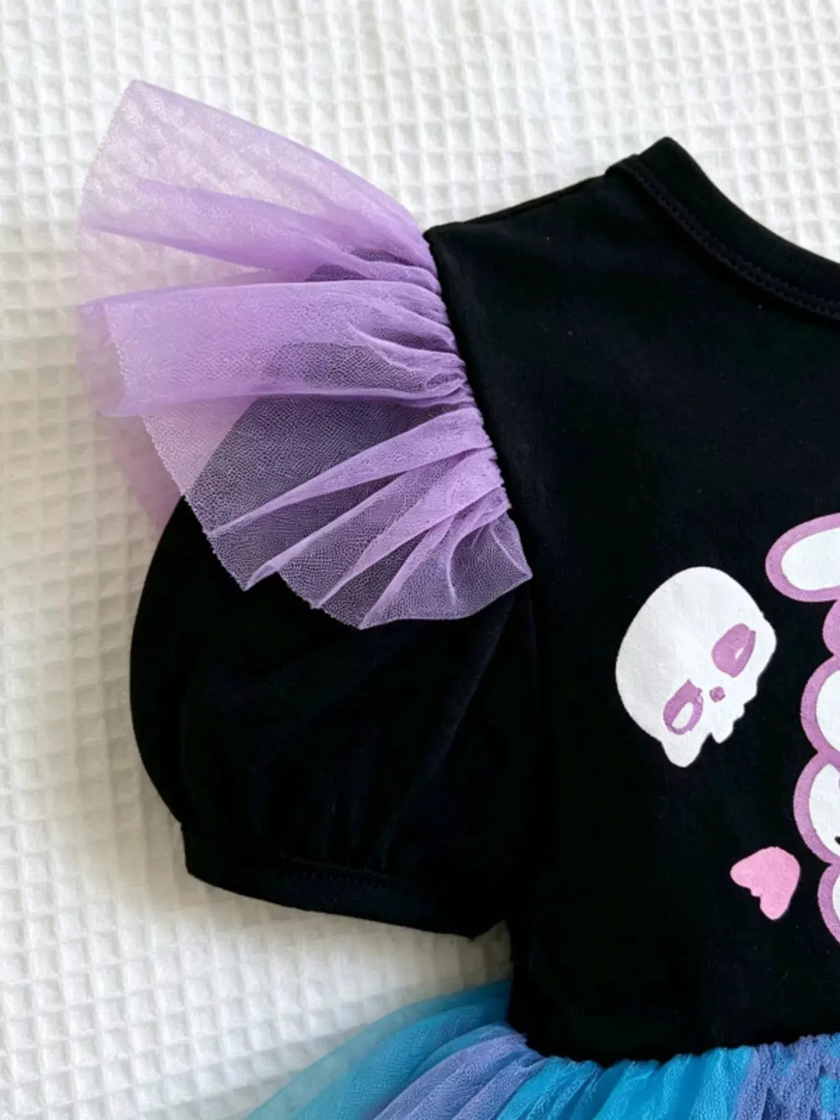 Children's Halloween Skeleton Graphic Tulle Tutu Dress by Trendsi