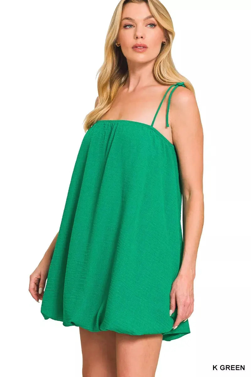 Zenana Woven Airflow Mini Bubble Dress by Zenana