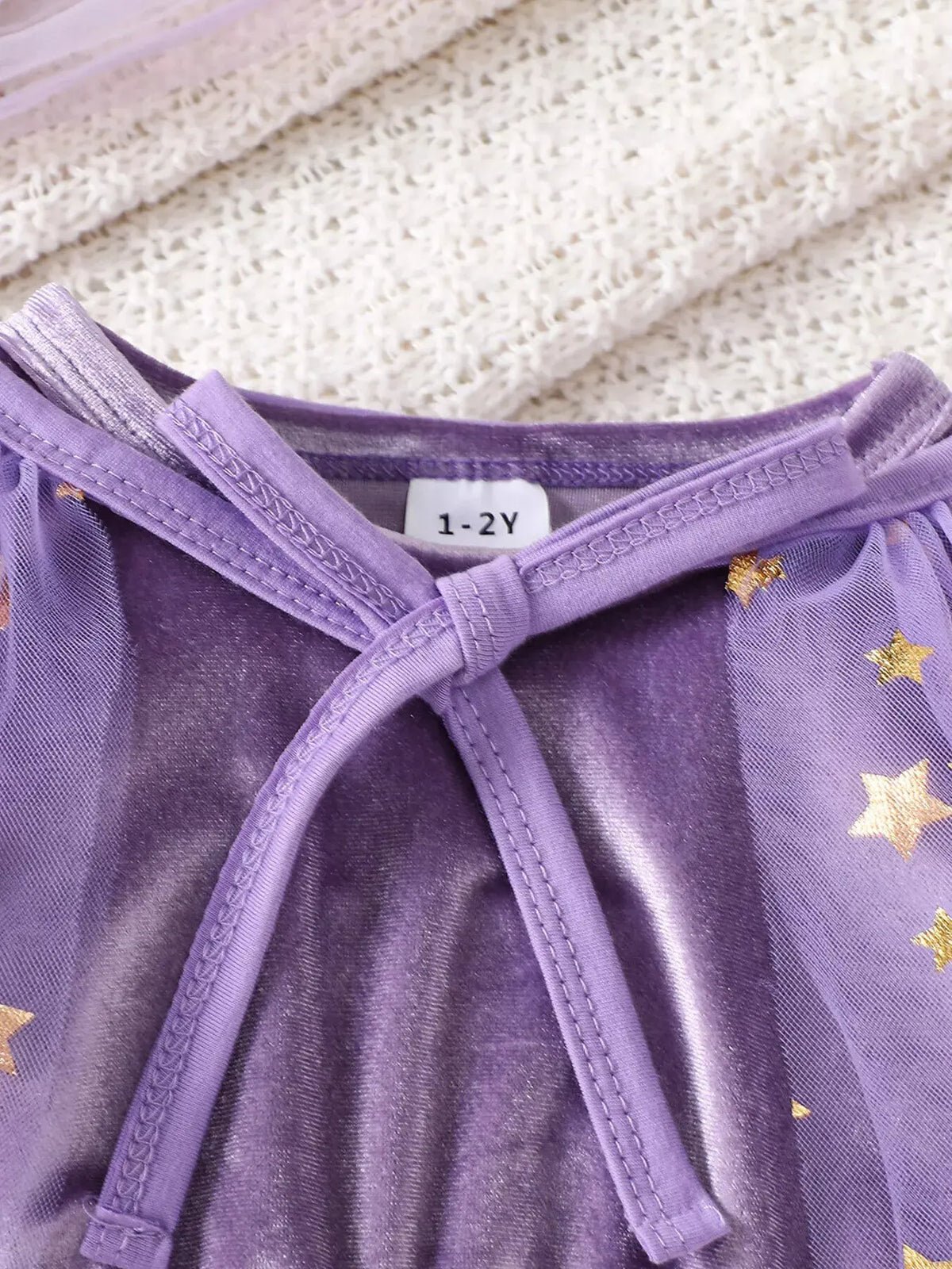 Children's Halloween Velvet Dress and Mesh Cape Set by Trendsi