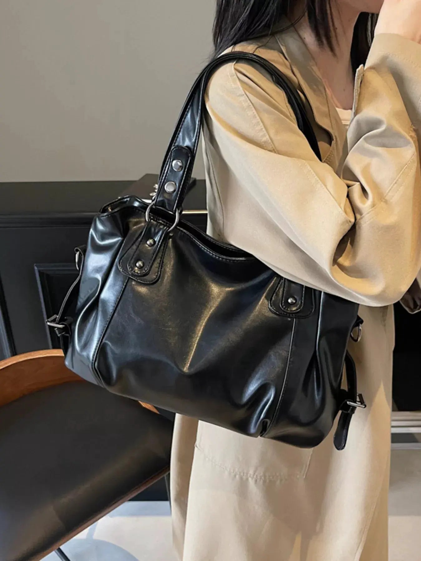 Vintage Style Leather Handbag by Partner Label