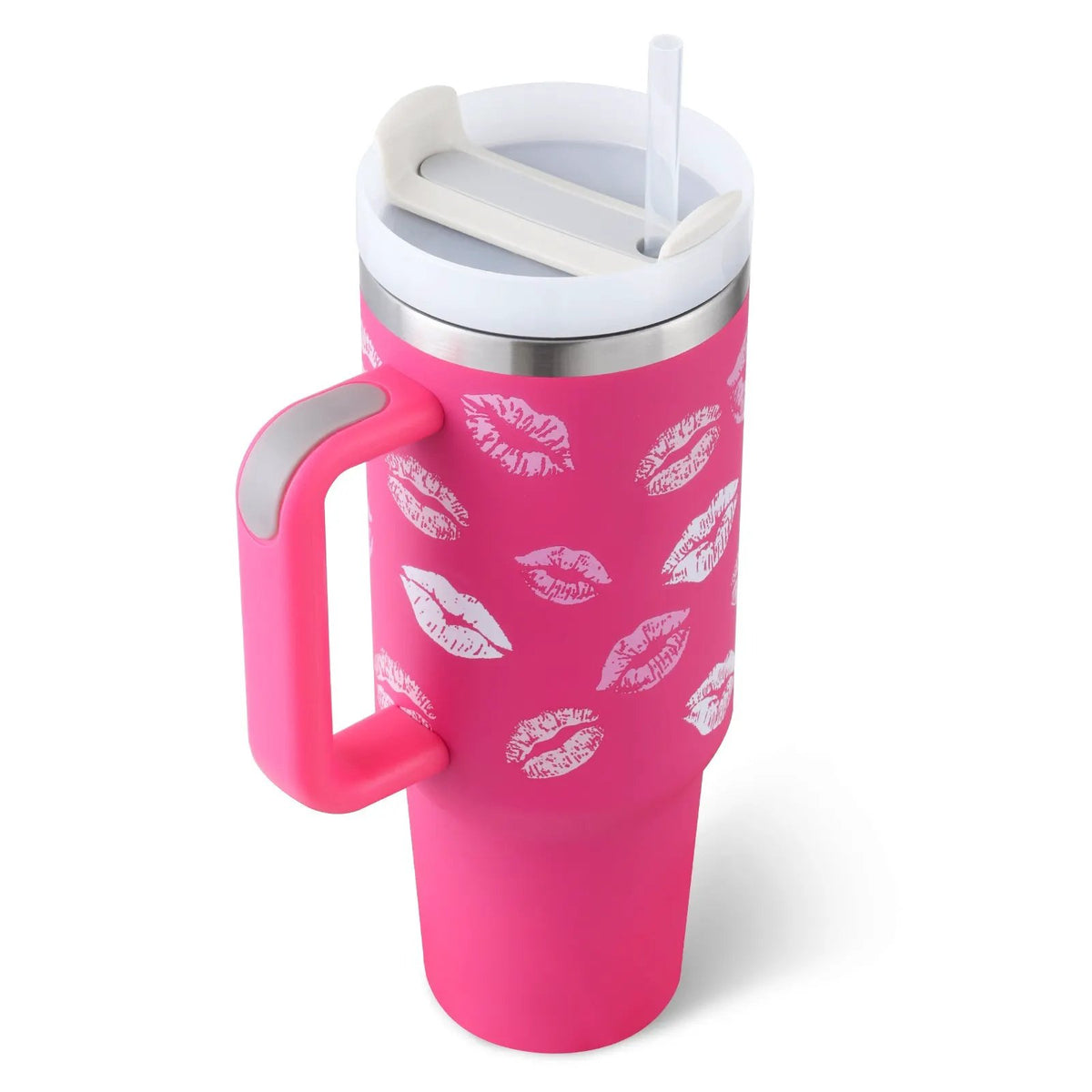 40 Oz Tumbler With Handle Straw Insulated, Stainless Steel Spill Proof Vacuum Coffee Cup Tumbler With Lid Tapered Mug Gifts For Valentine Lover Suitable For Car Gym Office Travel by Maiden-Art