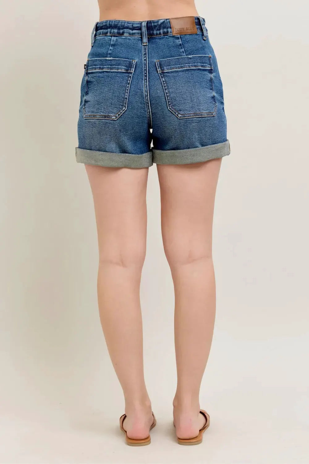 Judy Blue Full Size High Rise Cuff Denim Shorts Plus Size by Judy Blue