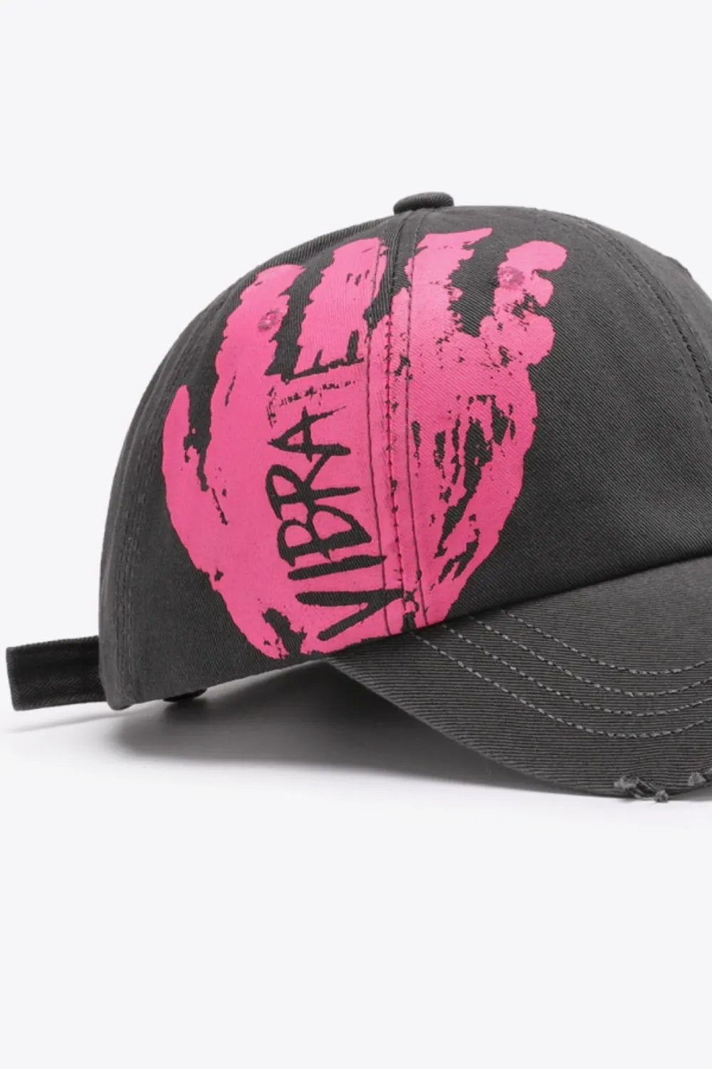 VIBRA Graphic Distressed Adjustable Baseball Cap by Partner Label