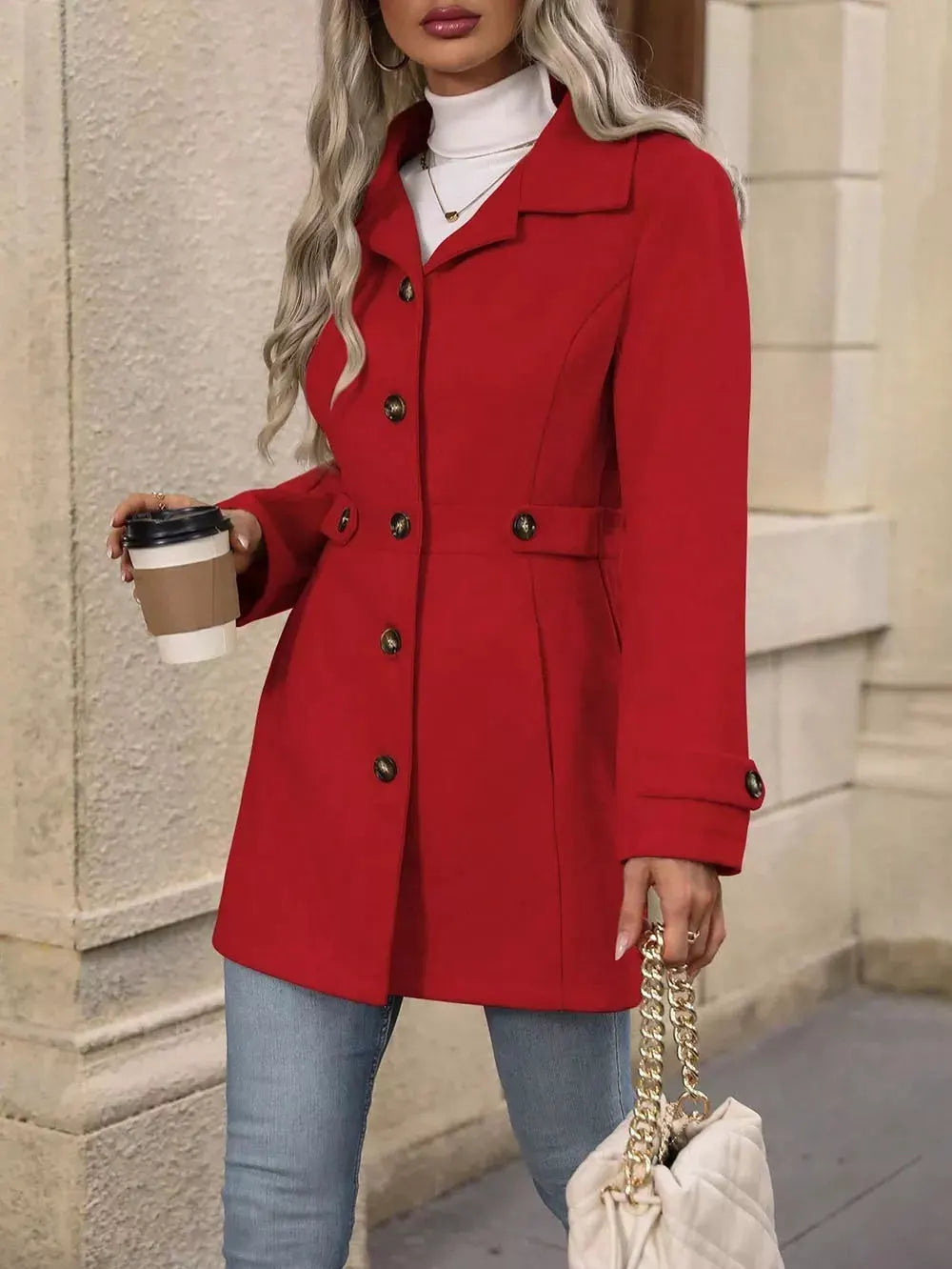Collared Neck Button Up Coat | Partner Labels Selection by Partner Label