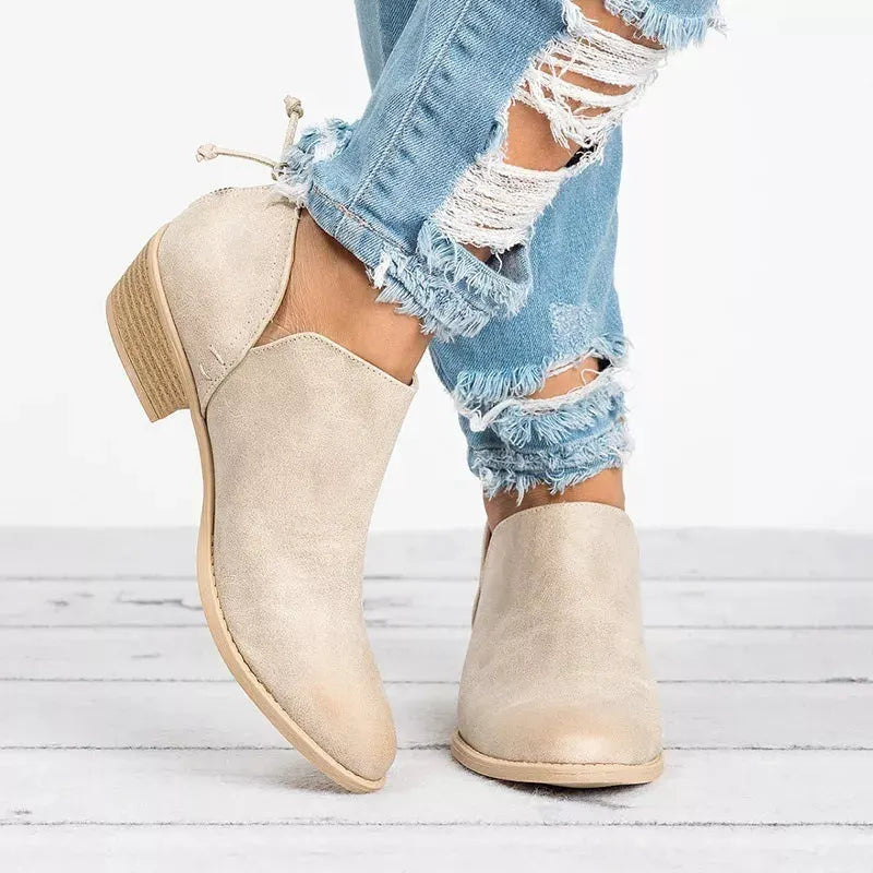 Point Toe Block Heels Boots by Partner Label
