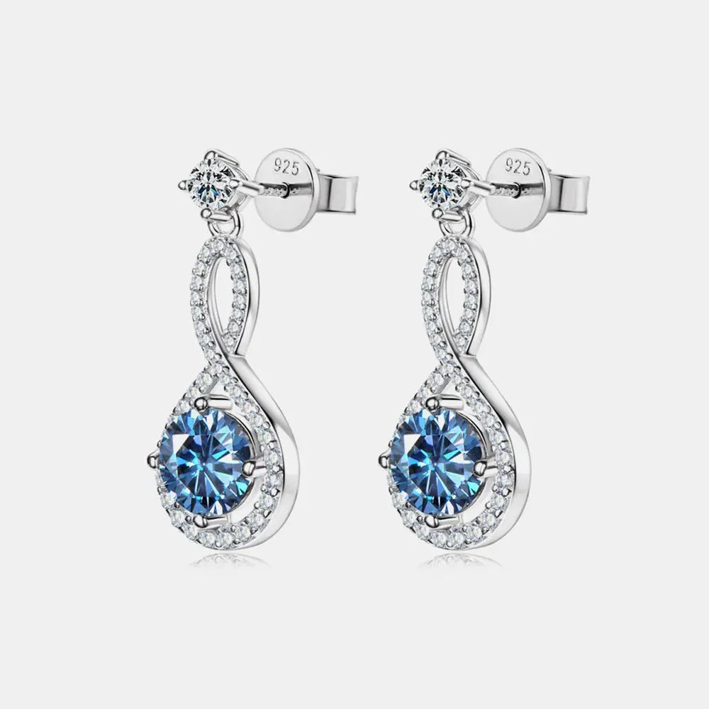 1 Carat Moissanite 925 Sterling Silver Earrings by Partner Label