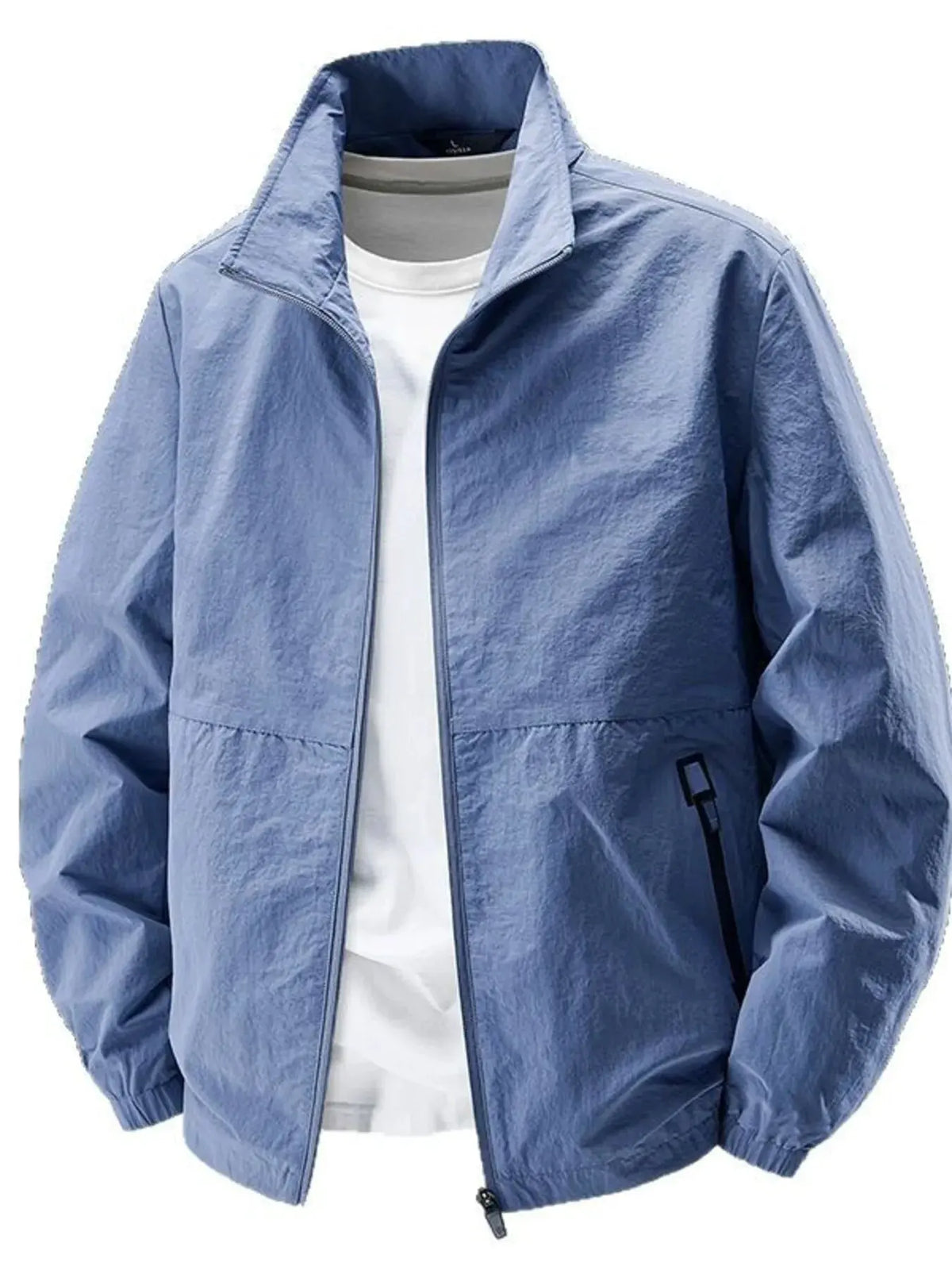 Men's Plus Size Zip Up Long Sleeve Jacket by Trendsi