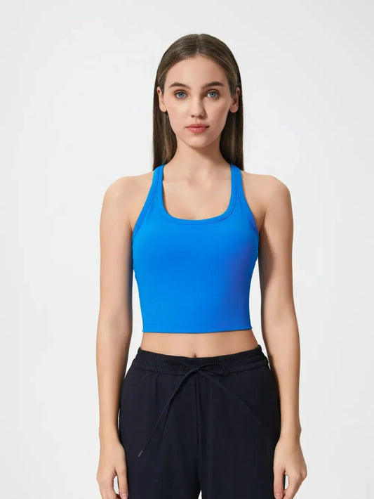 Millennia Scoop Neck Active Tank with Detachable Chest Pads by Millennia