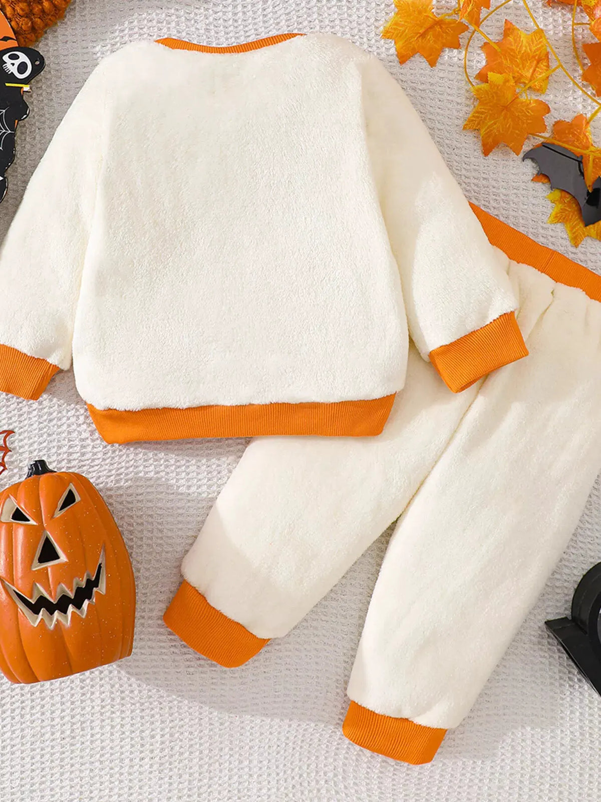 Children's Halloween Ghost Pattern Top and Pants Set by Trendsi