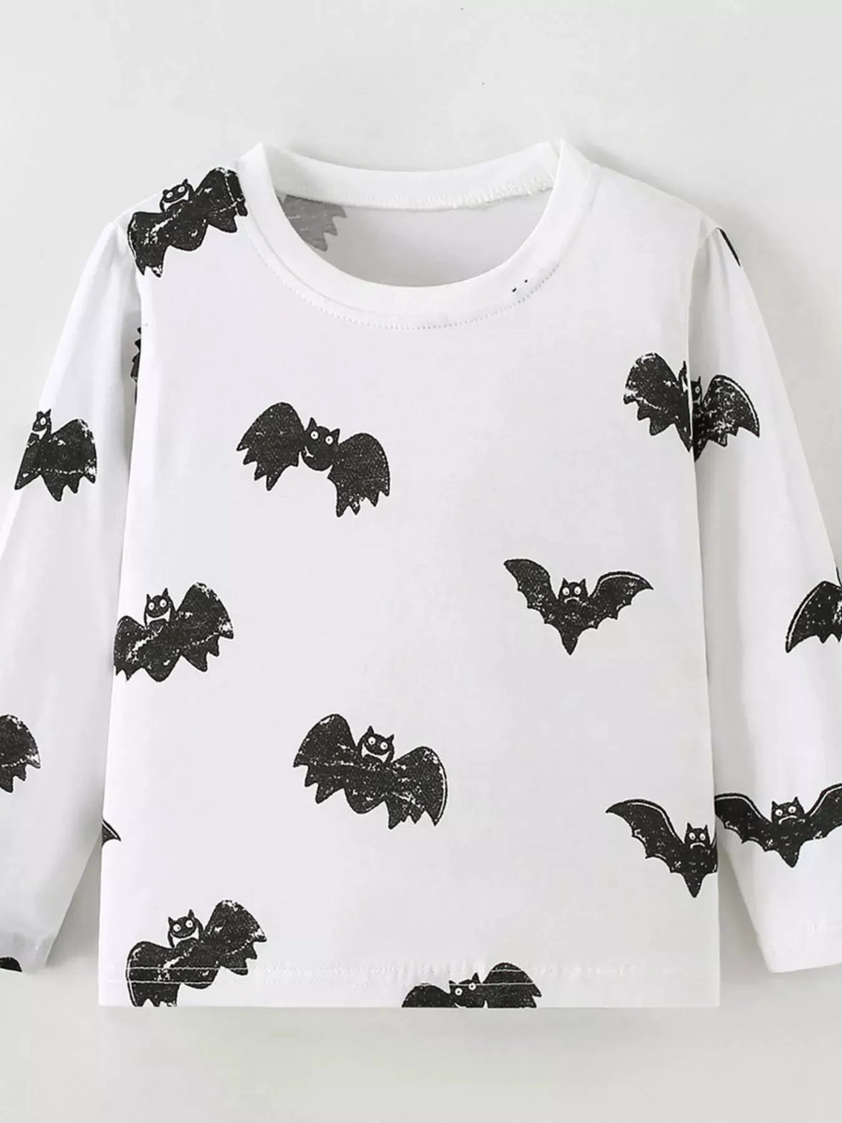 Children's Halloween Bat Print Long Sleeve T-Shirt by Trendsi