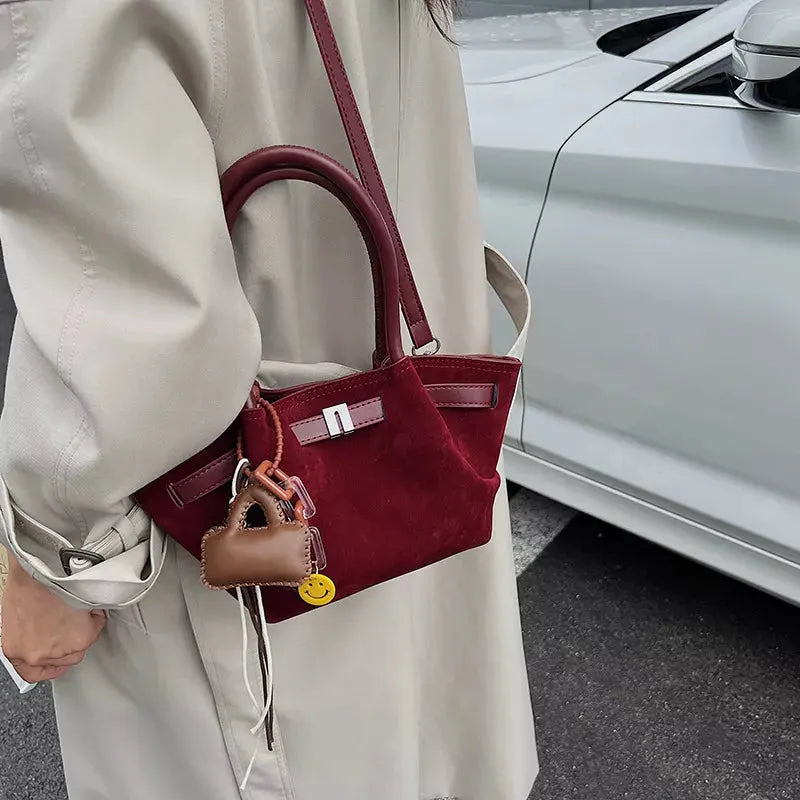 PU Leather Suede Mini Handbag by Partner Label