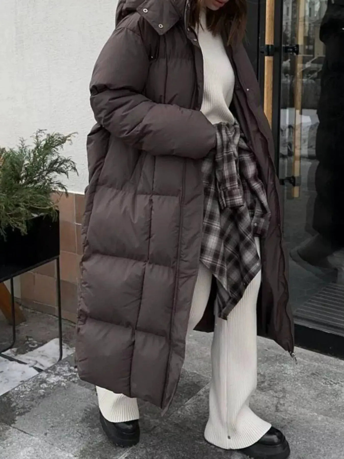 Longline Padded Winter Coat with Belted Waist | Partner Labels Selection by Partner Label