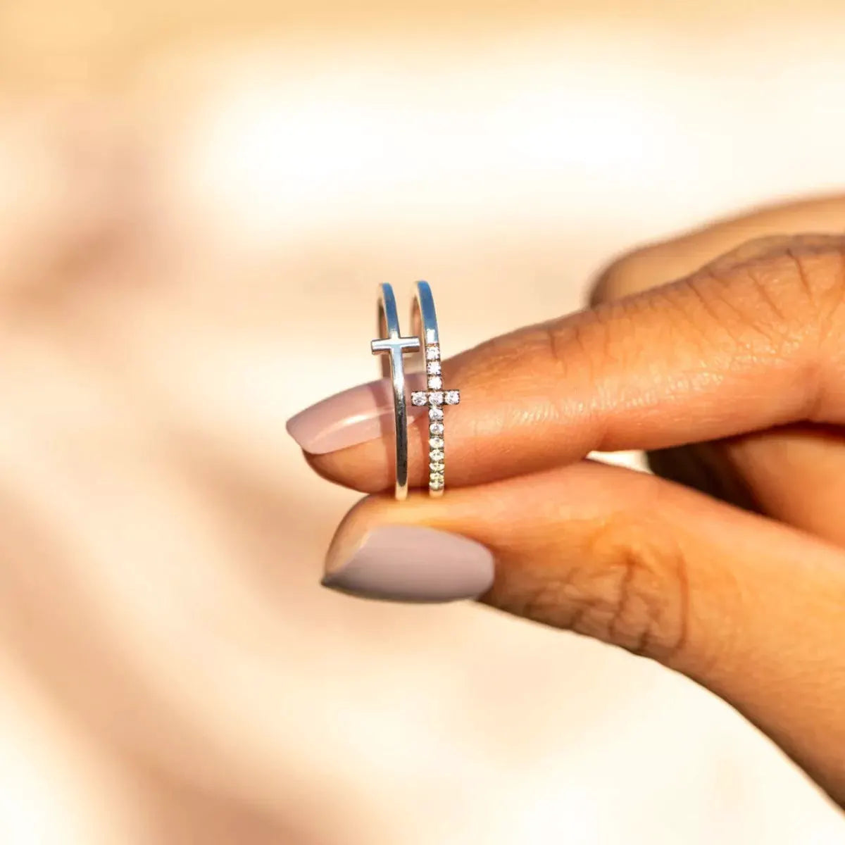 Double Band Cross Ring by Partner Label