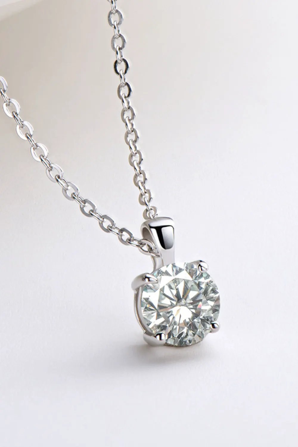 925 Sterling Silver 1 Carat Moissanite Chain-Link Necklace by Partner Label