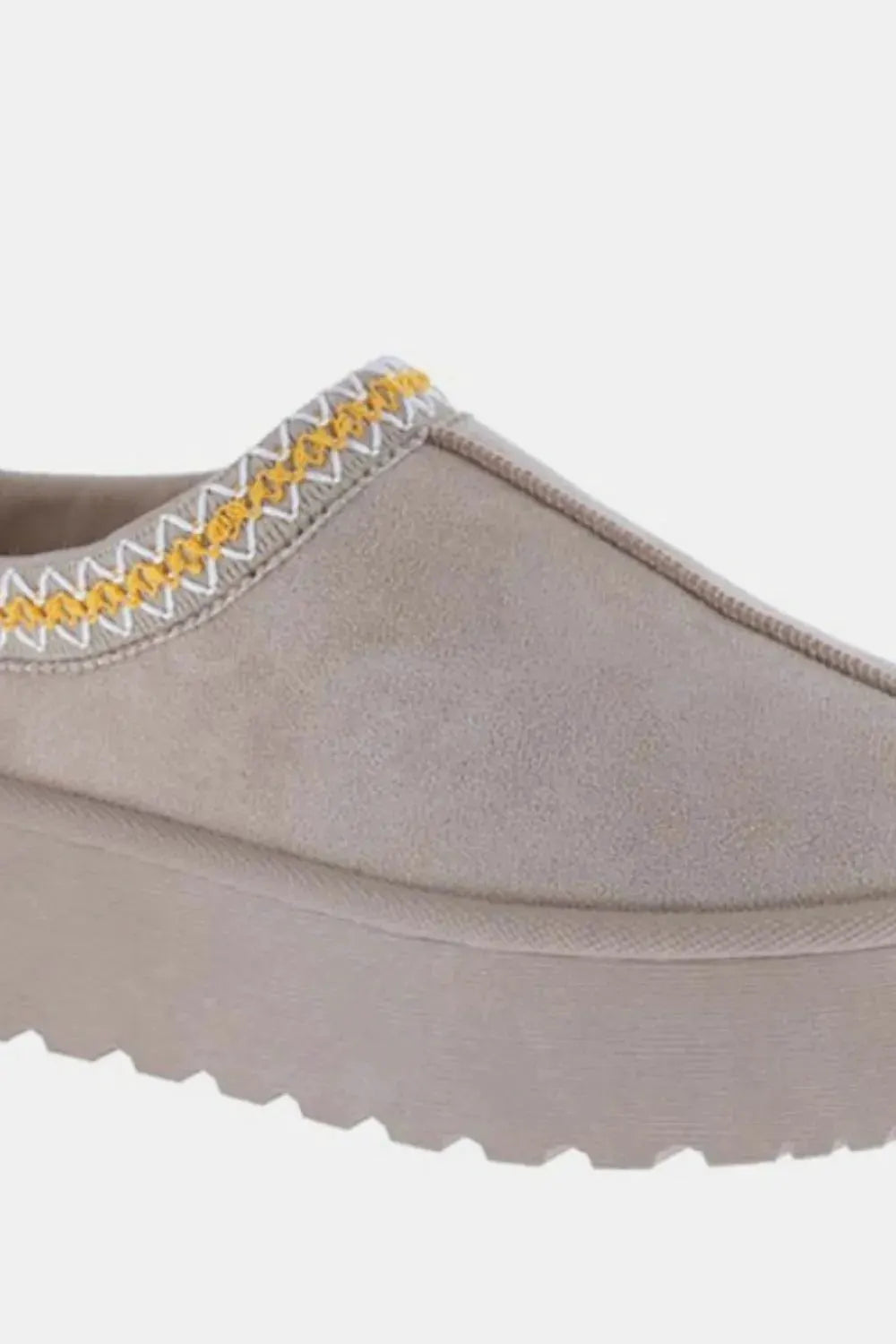 Weeboo Platform Embroidered Trim Slip-On Boots by Weeboo