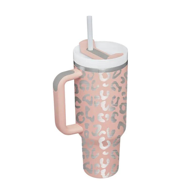 40 Oz Tumbler With Handle Straw Insulated, Stainless Steel Spill Proof Vacuum Coffee Cup Tumbler With Lid Tapered Mug Gifts For Valentine Lover Suitable For Car Gym Office Travel by Maiden-Art