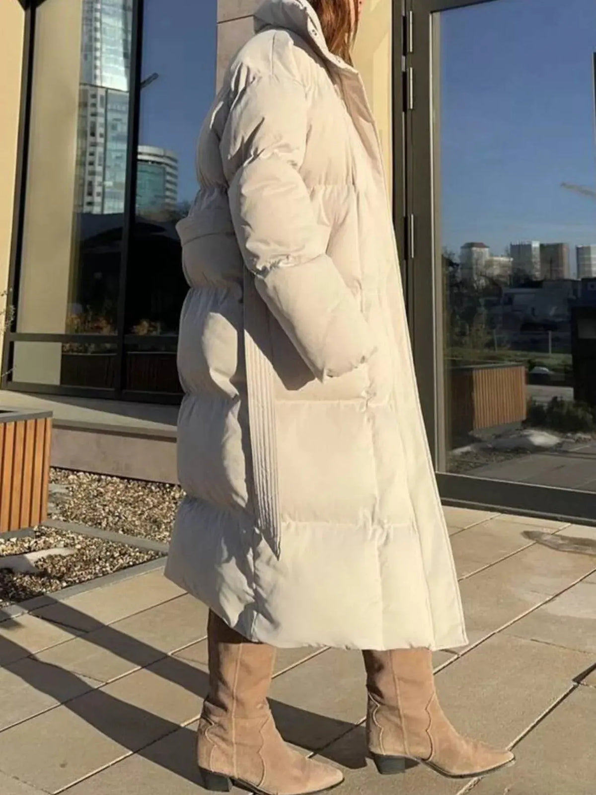 Longline Padded Winter Coat with Belted Waist | Partner Labels Selection by Partner Label