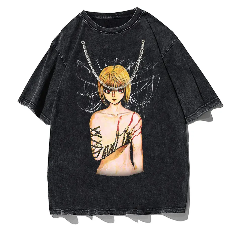 Men's Hip Hop Streetwear Anime Graphic T-Shirt Oversized Cotton Tee by Vimost Shop