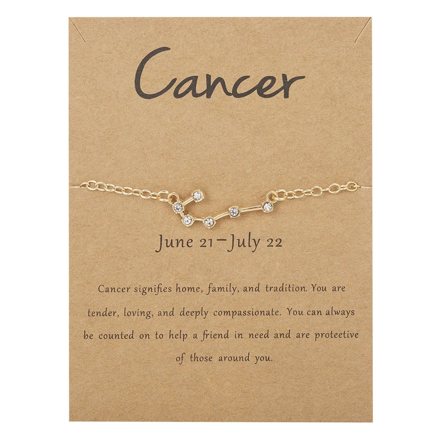 Women's Twelve Constellation Paper Card Chain Bracelet by Maiden-Art