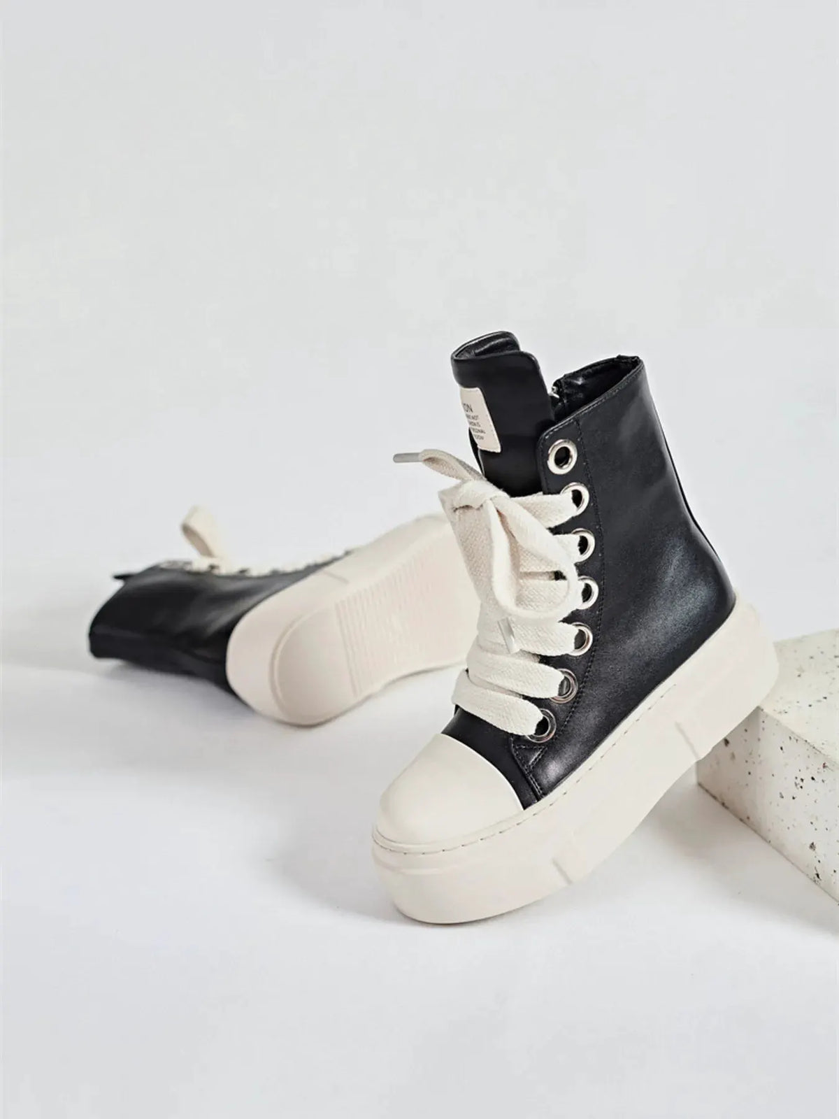 Platform Lace Up Contrast Sneakers by Partner Label