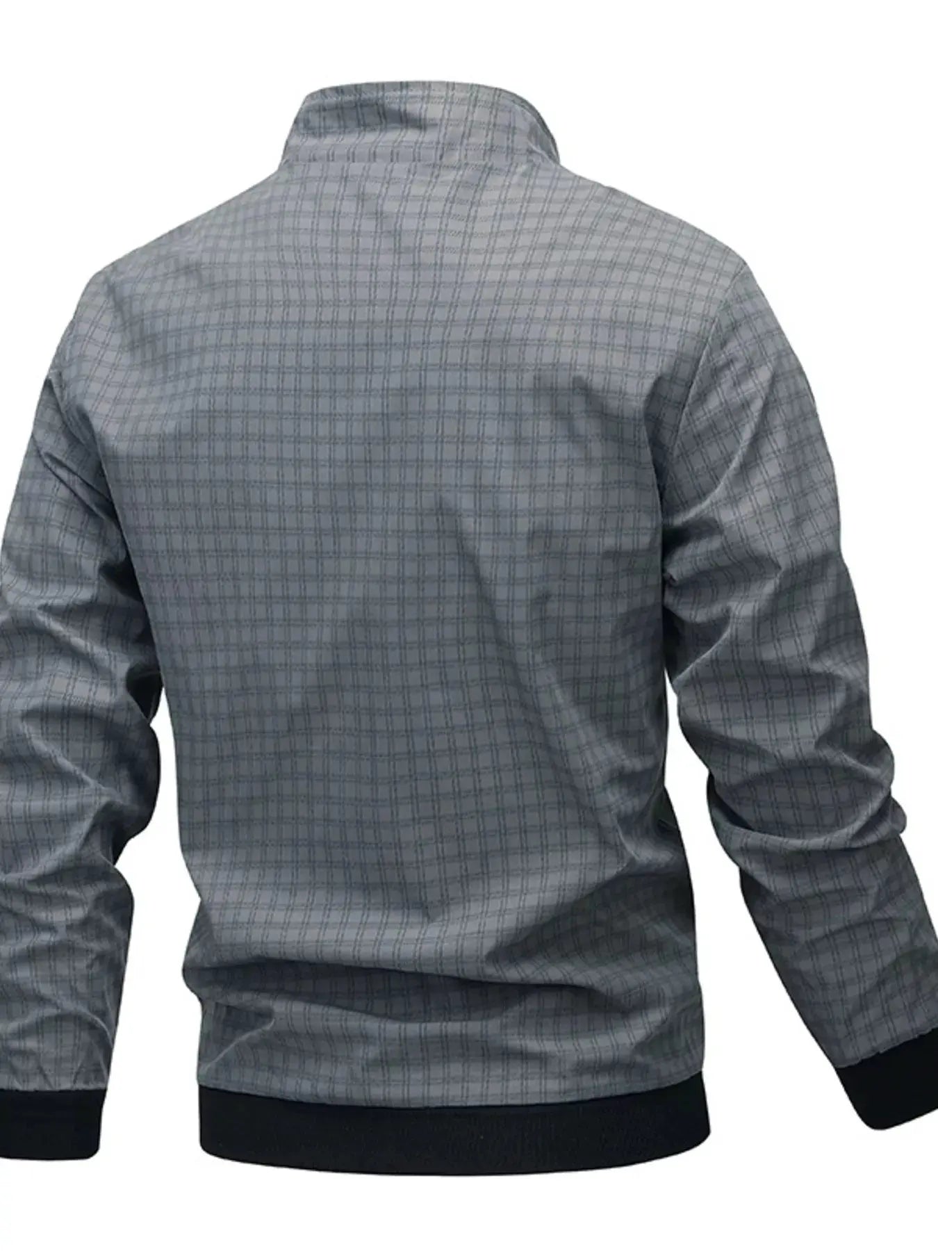 Men's Plus Size Plaid Lightweight Zip-Up Jacket by Partner Label