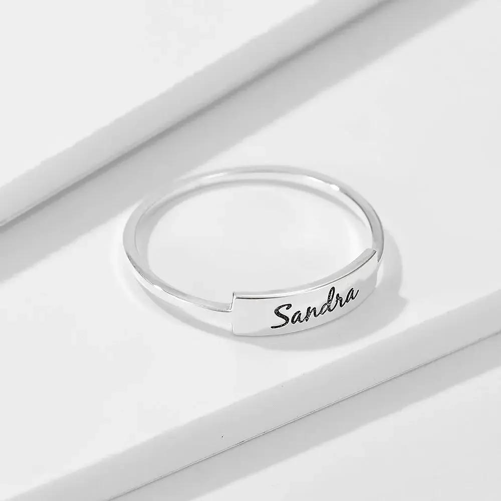 Full Silver Name-1 Ring - silver ring by Maiden-Art