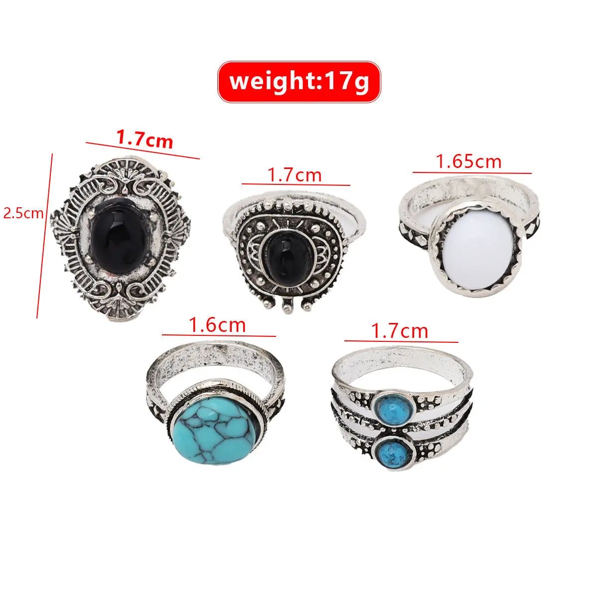 5-piece Set Of Joint Rings And Rings by Maiden-Art